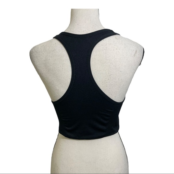 Puma cropped tie knot front black puma silver logo top. Size Large. - Picture 5 of 9